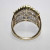 Sterling Silver Gold Plated Diamond Ring Size 12