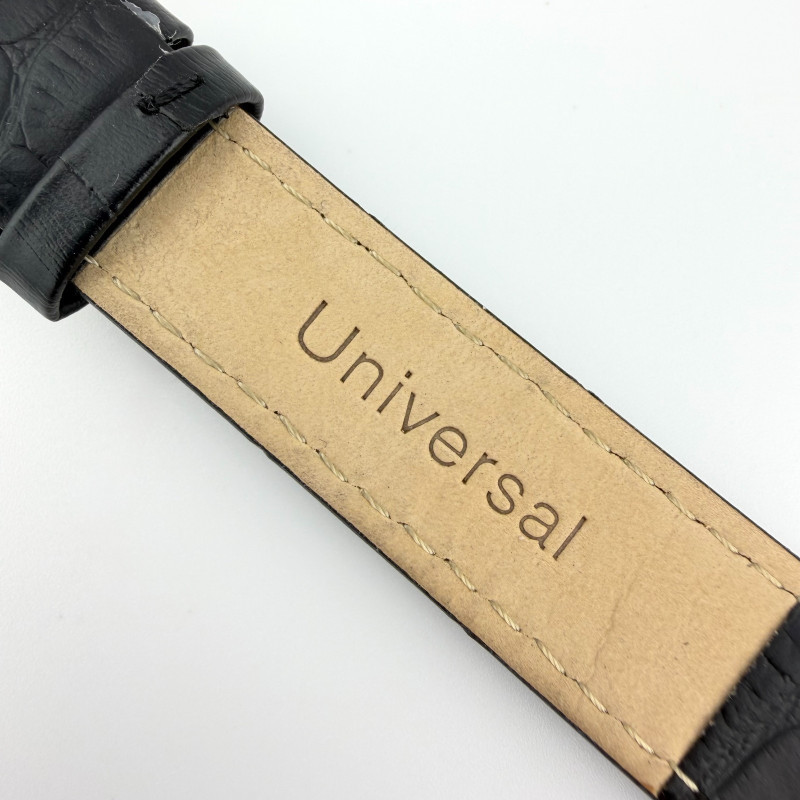 Vintage Movado Ladies Gold Plated Dress Watch Black Leather Strap Swiss Quartz