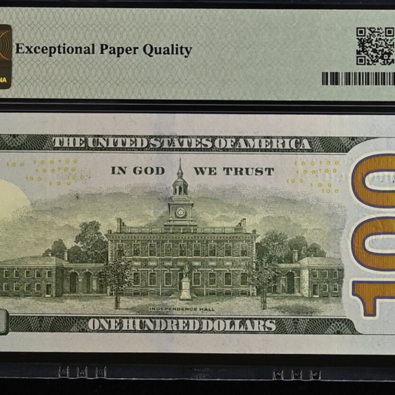 PMG FANCY LOW SERIAL NUMBER 100$ BILL 2013 MF00000959F MF00000960F