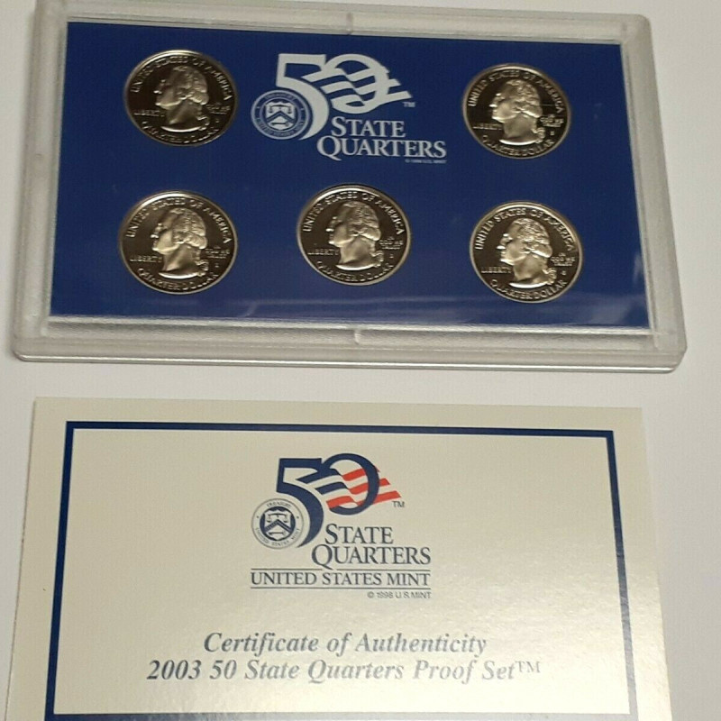 2003 50 STATE QUARTERS PROOF SET 5 COINS IN SET