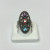 Vintage Sterling Silver Marcasite and Multi Color stones Ring Size 7.5