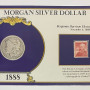 1888 O The U.S. Morgan Silver Dollar Collection Card & Postal Stamps $1