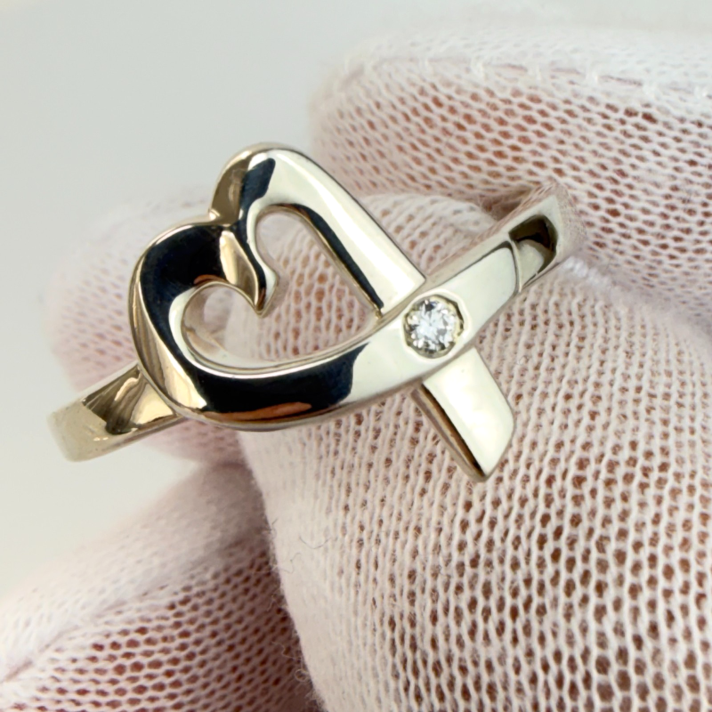 Tiffany & Co. Paloma Picasso Loving Heart Ring Size 10.5 Sterling Silver 925