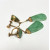 Elegant Natural Green Carved Jade Earring in 18K Yellow Gold Elegant Natural Green Carved Jade Earring in 18K Yellow Gold