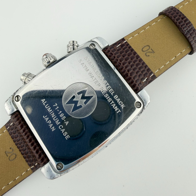 Michele Urban Chronograph Blue Dial Quartz Watch Aluminum Case Japan