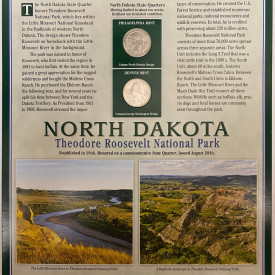 2016-P&D N. Dakota Roosevelt  Quarters, Postal Commemorative Society w/(2) Stamp