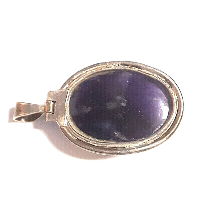 925 Sterling Silver Real Amethyst Gemstone Woman Charm Pendant