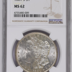 NGC MS 62 1881 S $1 SILVER DOLLAR MORGAN