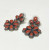 Geneva g. A. Sterling Silver CLUSTER DANGLE EARRINGS Red Mediterranean CORAL