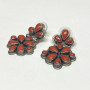 Geneva g. A. Sterling Silver CLUSTER DANGLE EARRINGS Red Mediterranean CORAL