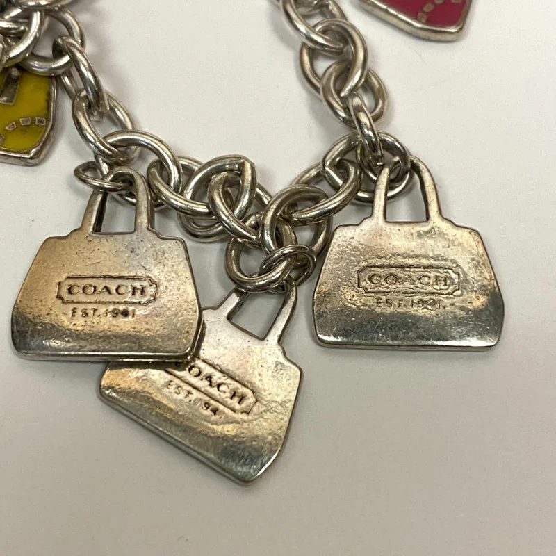 Coach EST. 1941 Sterling Silver Retired Purse Charm Bracelet