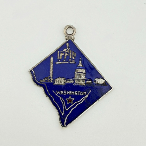 Sterling & Enamel WASHINGTON DC Vintage Estate Charm - State Souvenir