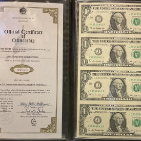 Uncut Sheet 2009 One Dollar Bills. $1 U.S. Banker's Vault Fed Portfolio Sheet