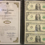 Uncut Sheet 2009 One Dollar Bills. $1 U.S. Banker's Vault Fed Portfolio Sheet