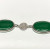 GREEN JADE STONE 925 STERLING SILVER LINK CHAIN BRACELET 7" GREEN JADE STONE 925 STERLING SILVER LINK CHAIN BRACELET 7"