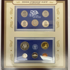2000 United States Proof Set 10 Coins U.S. Mint San Francisco State Quarters