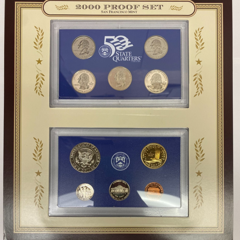 2000 United States Proof Set 10 Coins U.S. Mint San Francisco State Quarters
