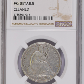 NGC VG1854 O SEATED LIBERTY HALF DOLLARS ARROWS DETAILS 
