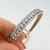 Sterling 925 Signed CN FZN Three Row Cubic Zircon Hinged Bangle 8.2''