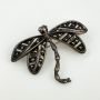 Vintage Sterling Silver Dragonfly Brooch Pin Marcasite 1940's