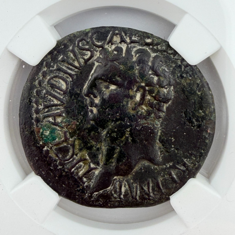 Roman Empire Claudius (AD 41-54) AE As – NGC Ch F