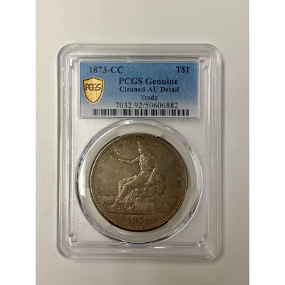 1873 CC T$1 Trade Dollar Silver PCGS AU Details Cleaned Key Date Coin 1873 CC T$1 Trade Dollar Silver PCGS AU Details Cleaned Key Date Coin