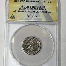 GREEK CORINTH IN CORINTHIA  AR STATER, PEGASOS/ATHENA 350-285 BC
