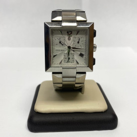 Rare Square Concord Swiss Chronograph LaScala Guilloc Date Dial,Sapphire Crystal
