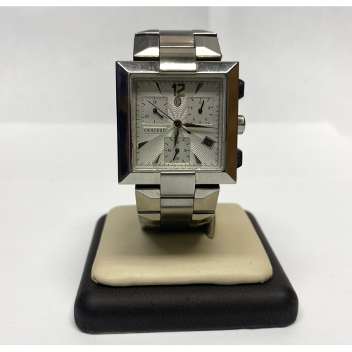 Rare Square Concord Swiss Chronograph LaScala Guilloc Date Dial,Sapphire Crystal Rare Square Concord Swiss Chronograph LaScala Guilloc Date Dial,Sapphire Crystal