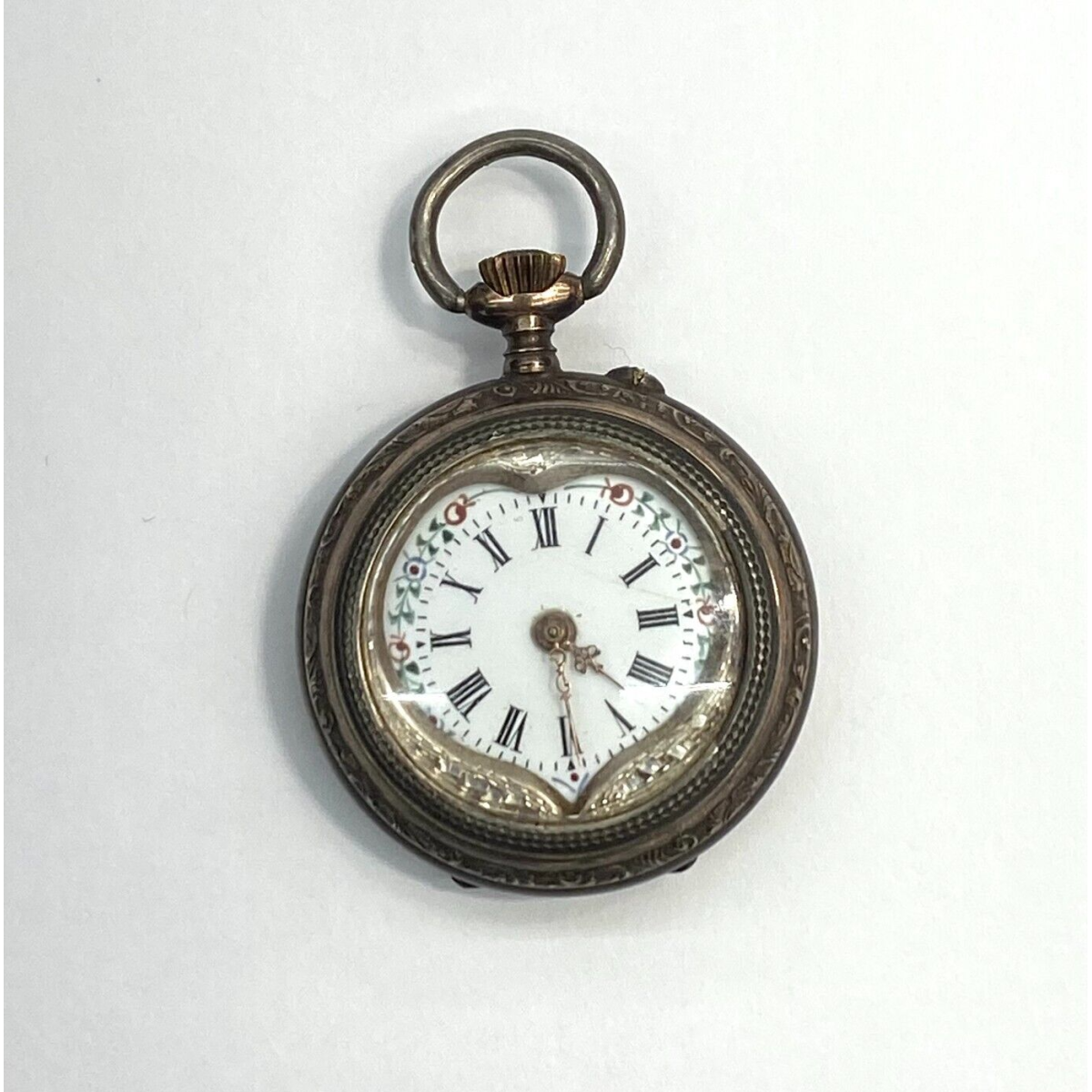 Antique Silver Pocket Watch Cylindre