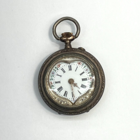 Antique Silver Pocket Watch Cylindre