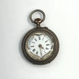 Antique Silver Pocket Watch Cylindre