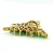 Vintage Gold Tone Butterfly Pendant with Mint Emerald and Diamond Chips