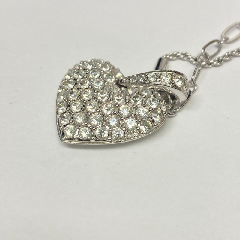 Crystals From Swarovski Puffed Heart Pendant Necklace Crystals From Swarovski Puffed Heart Pendant Necklace