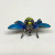 Antique 6 Legged Mosquito Designed w/Blue/GREEN Color Red Ruby Eye Brooch 925