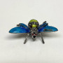 Antique 6 Legged Mosquito Designed w/Blue/GREEN Color Red Ruby Eye Brooch 925