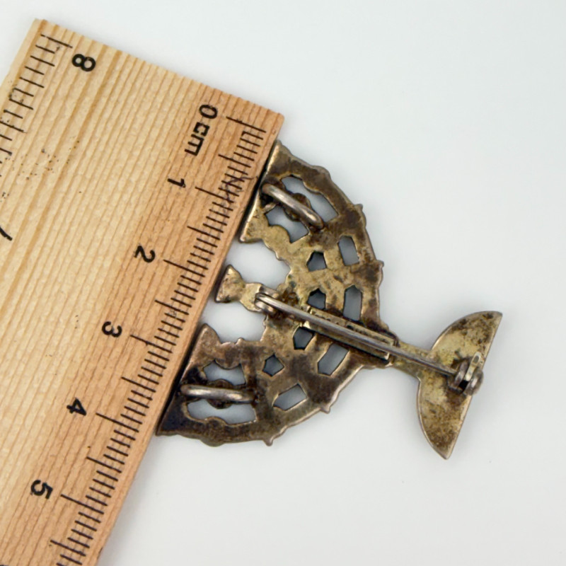 Vintage 925 A Silver and Marcasite Jewish Menorah Pendant/Brooch Pin