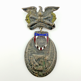 GAR Rochester, NY 1911 Encampment Genesee Falls Enamel Pin Back Medal