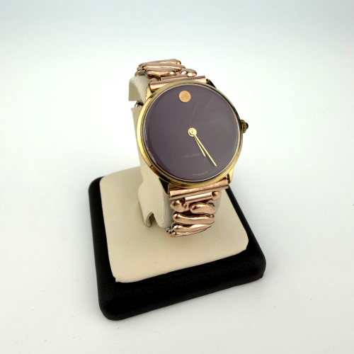 Vintage Admiral Two-Tone Quartz Watch Purple Dial Admiral Bracelet Swiss Made Vintage Admiral Two-Tone Quartz Watch Purple Dial Admiral Bracelet Swiss Made