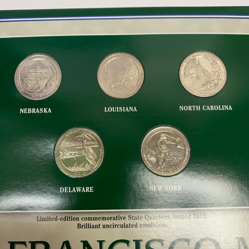 Limited-edition commemorative State Quarters, issued 2015. Brilliant condition