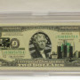 Uncirculated Series 2003A $2 Bill New Jersey Overprint with Clear Case Holder