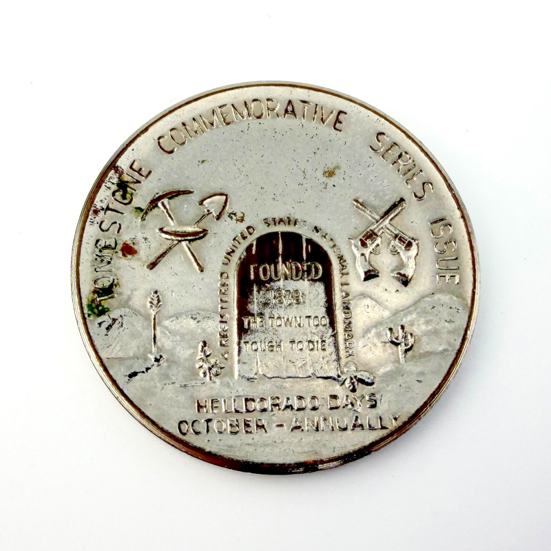 Tombstone Arizona 1971 Helldorado Days silver plated round medal coin