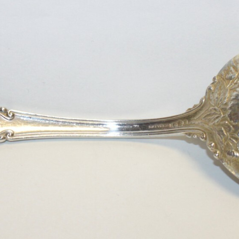 Antique R, Sterling Silver Serving Whiting Baroque Spoon
