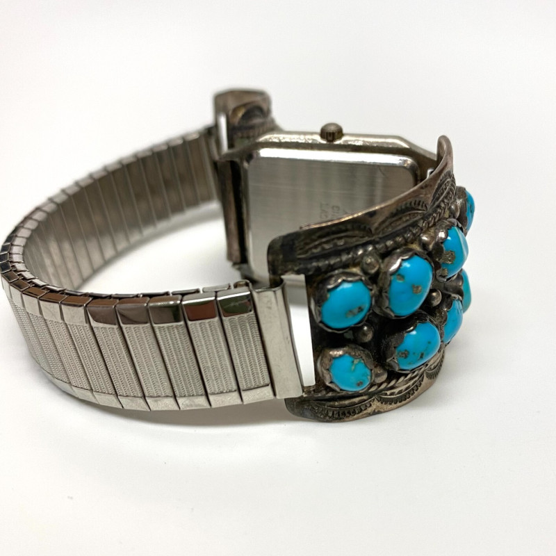 Sterling Silver and Turquoise Arenix Watch Japan Movement Sterling Silver and Turquoise Arenix Watch Japan Movement