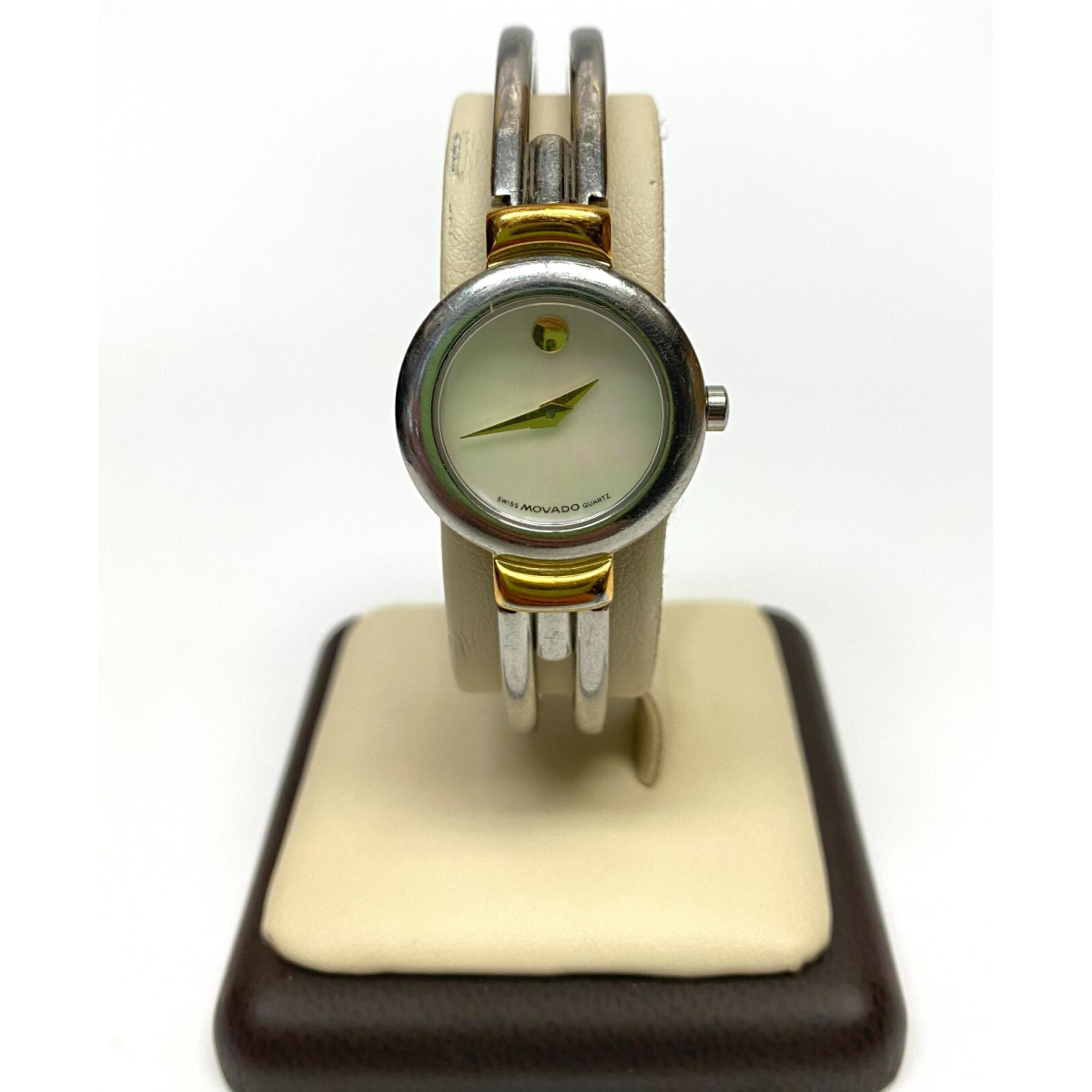 LADIES MOVADO Mother of Pearl TWO TONE BANGLE SWISS