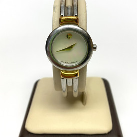 LADIES MOVADO Mother of Pearl TWO TONE BANGLE SWISS