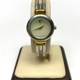 LADIES MOVADO Mother of Pearl TWO TONE BANGLE SWISS