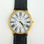 Vintage Movado Ladies Gold Plated Dress Watch Black Leather Strap Swiss Quartz