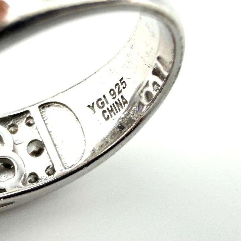 YGI Square Cubic Zirconia Engagement Ring Silver Plated Size 7