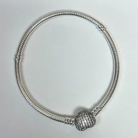 Authentic Pandora Pave HEART MOMENTS Charm bracelet 18cm CZ clip logo Silver AL
